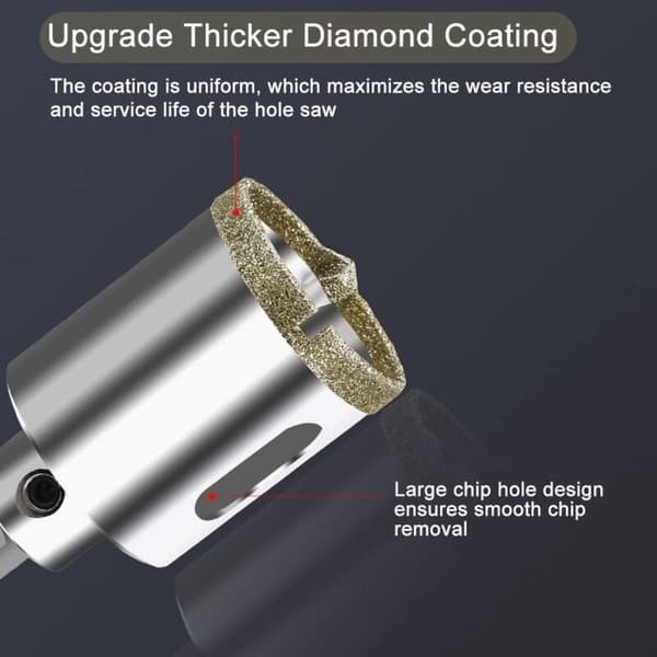 100 mm Diamant Hulsav med Centreringsbor, Flisehulsav