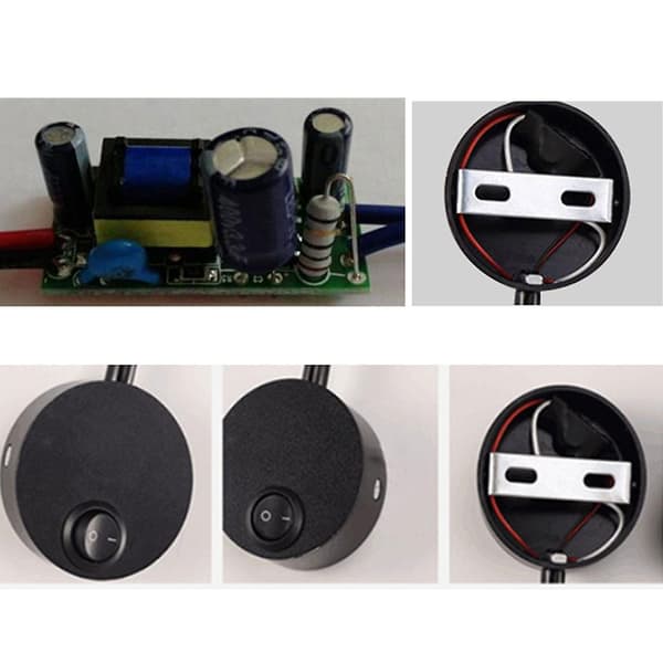 Husholdningsbelysning 1W LED Leselys Yacht Båt Camp Lampe Positive white light 6000K Black