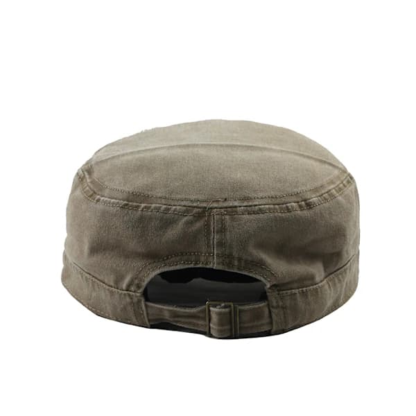 【2F】Klassiske vintage flate herrecapser, vasket khaki