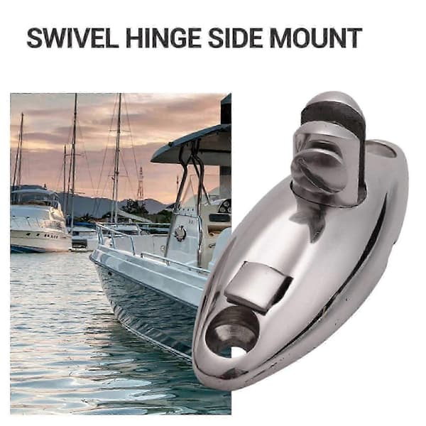 Rustfritt stål 316 hurtigutløser svinghengsel kompatibel med båtdekk sidemontert tilbehør Bimini-topp Silver
