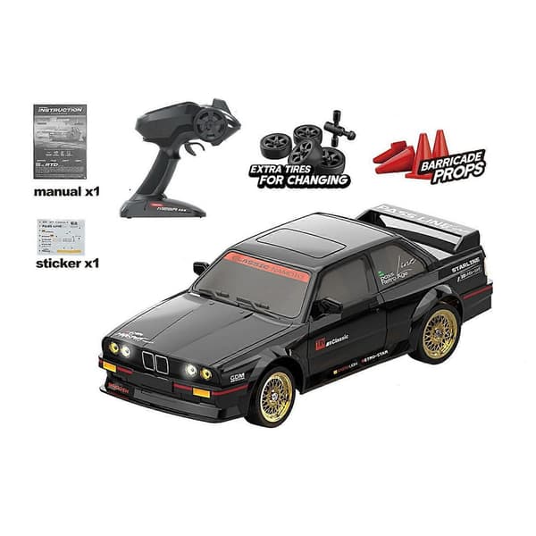 1/16 Radiostyrt Drift RC Bil 4WD 2.4g Mini Racingbil Med ESP Gyro Stabilisering Black