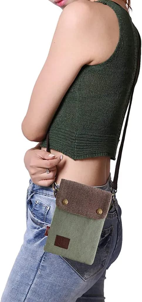 【2F】Universal mobilväska i canvas - Axelväska - Mini Messenger Bag