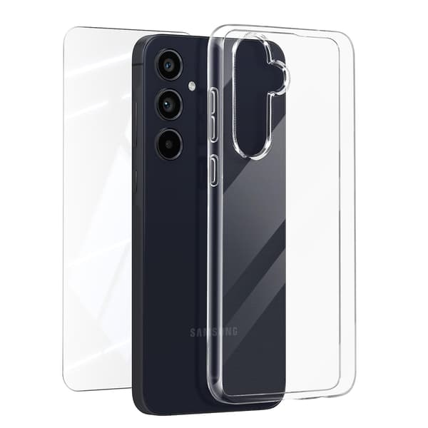 【2F】Suojaussarja Galaxy A55:lle, täydellinen suojaus, läpinäkyvä Transparent