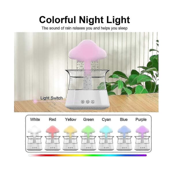 [2F]Molnluftfuktare, eterisk oljediffusor med 7 färger LED-lampor, nanodimdiffusor och luftfuktare