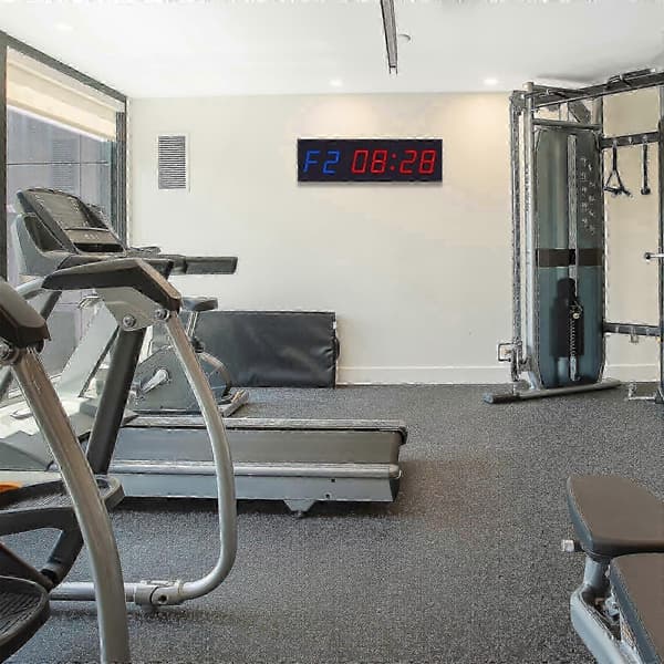 LED Gym Timer Stoppur med Fjärrkontroll, Nedräkning/Uppräkning Klocktimer, Intervalltimer 2025