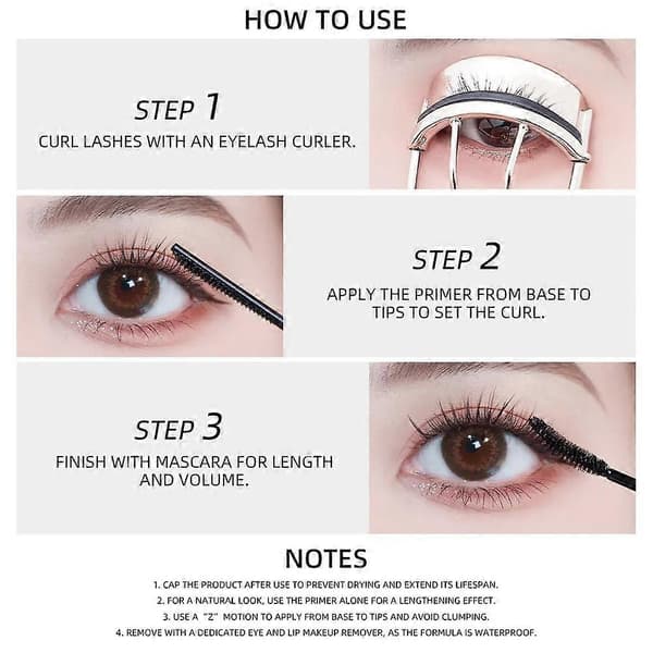 【2F】Jmcy 3-i-1 Mascara 72t Langvarig Volumiserende Mascara Krøll Øyevipper Vanntett E3n6