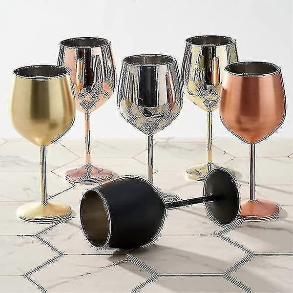 4 guldvinglas, 540 ml - Matt rostfritt stål okrossbart glasset med presentförpackning