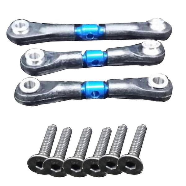 3 stk. styrestang i metall for Tamiya TT02 TT02T 1/10 RC bildeler tilbehør, blå Blue