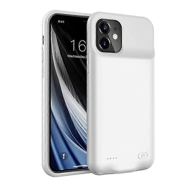 6000mAh oppladbart batteri mobiltelefonladerdeksel kompatibelt med iPhone 12 mini 5,4 tommer White