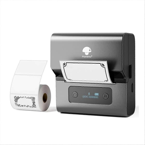 【2F】M221 Etiketmaskine Bluetooth Bærbar Etiketmaskine Grå