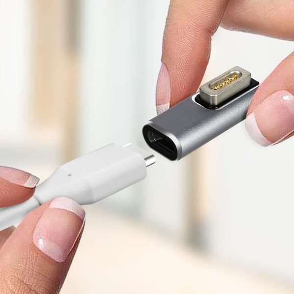 MacBook MagSafe 1 - USB-C Power Delivery -kompakti sovitin hopeanharmaa Silvergrå