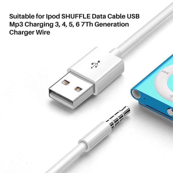 [2F]Egnet for iPod Shuffle datakabel USB mp3 ladekabel for 3., 4., 5., 6. og 7. generasjon