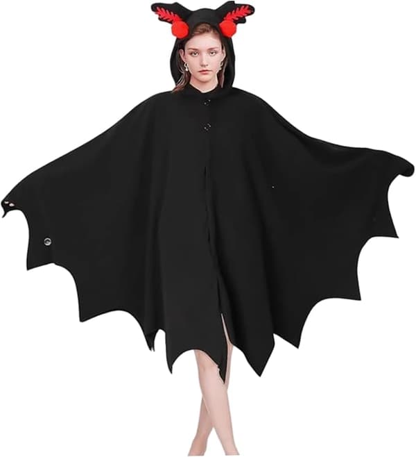Sommerfuglekostume, polstret Halloween-kappe med hætte og knapper, rollespilskostume til Halloweenfest