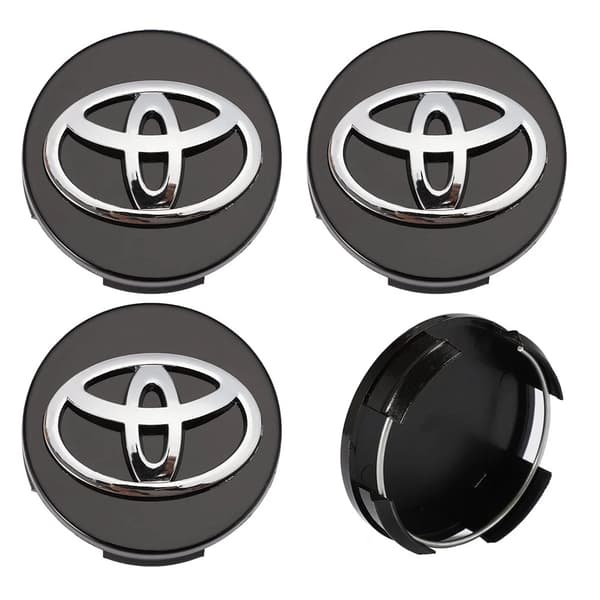4-pak - Toyota centerkapsler / hjulnav-emblem - B—2f Silver 62mm - Silver (matt)