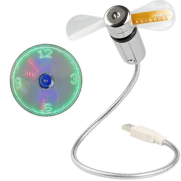 【2F】Uusi USB-kellotuuletin reaaliaikaisella kellonäyttötoiminnolla