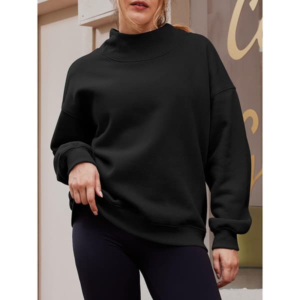 Dame Oversized Sweatshirts Polokrave Trøje Langærmet Hættetrøjer Efterårsmode Tøj Sort Black L