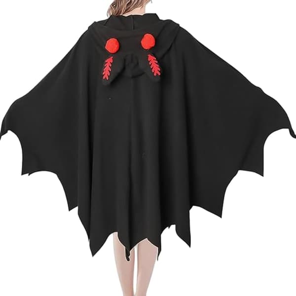 Sommerfuglekostume, polstret Halloween-kappe med hætte og knapper, rollespilskostume til Halloweenfest