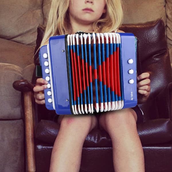 [2F]7 tangenter 2 bas Mini harmonika pædagogisk musikinstrument rytmelegetøj til børn