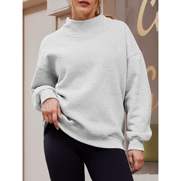Dame Oversized Sweatshirts Polokrage Genser Langermet Hettegensere Høstmote Klær Grå Grey L