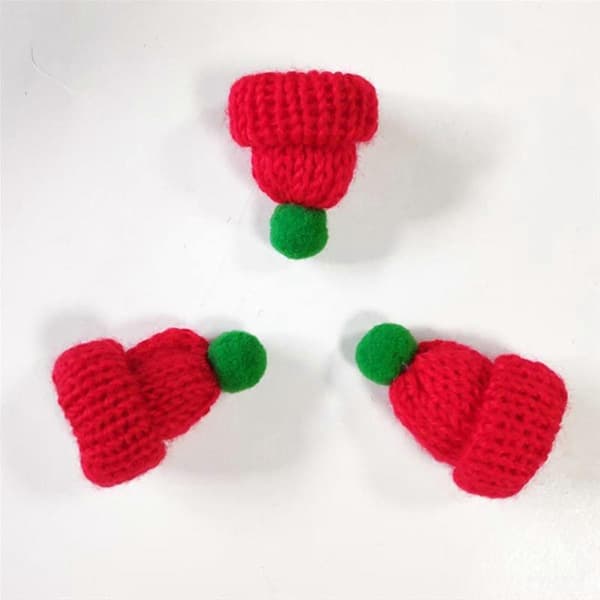 20 st julminiatyrtomteluvor julvinflaskor dekor DIY minivintermössa stickad liten [2F]
