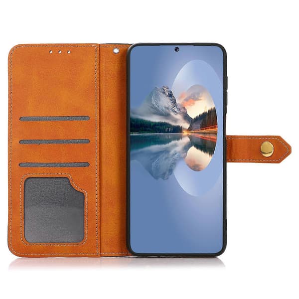 För Google Pixel 9 Magnetiskt Flip PU Läderfodral Mobiltelefon Stativskydd Brown