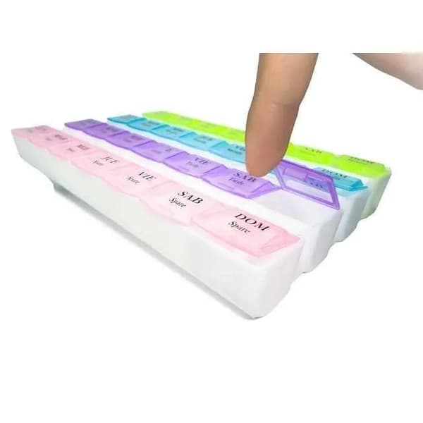 [2F]Praktisk 28-rums medicintabletboks Dosett Flerfarvet Multicolor multifärg