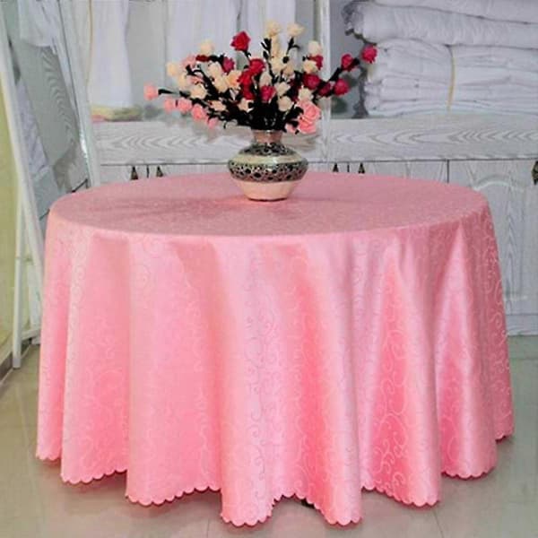 25-26 Duk Rund Polyester Jacquard Bröllopsduk Morning Glory Tryck Eleganta Dukar För Matbord Heminredning red Diameter 2.2M
