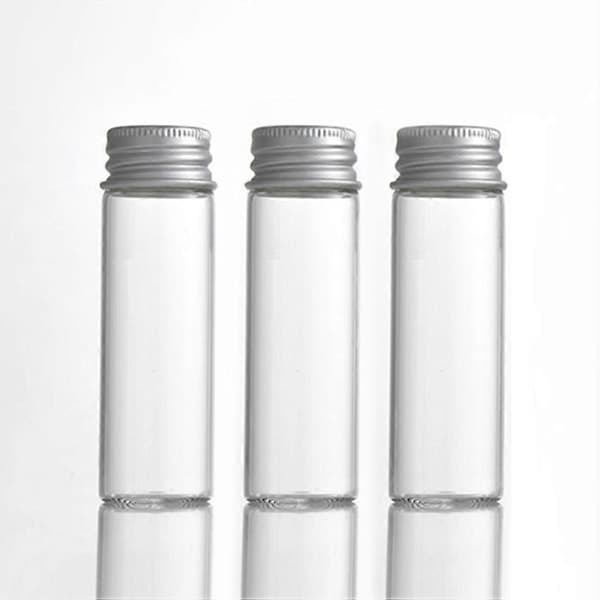 Glass bottle test tube for storage, 30 pcs clear small bottles with screw caps