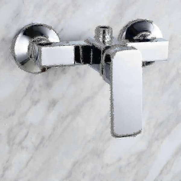 Modern Krom Väggmonterad Duschblandare Med Duschmunstycke För Kallt Och Varmt Vatten