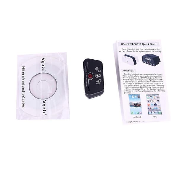 Vgate iCar II Super Mini ELM327 OBDII Bluetooth V3.0 Bilskannerverktøy, Støtter Android OS, Støtter Alle OBDII-protokoller