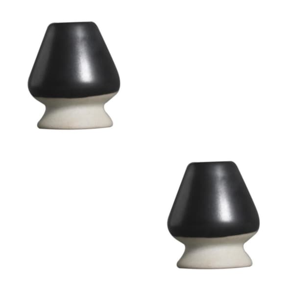 1/2/3 Håndlavet Matcha Piskeris Stativ Te-ceremoni Te-sæt til Sort og Hvid 6 x 7cm 2S 2Set Black and White 6 x 7cm
