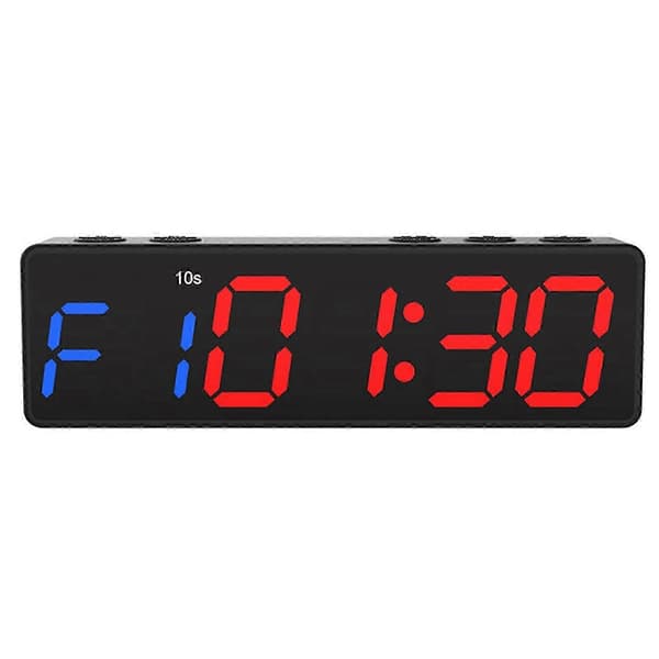 Träning Gym Timer Intervall Timer Klocka LED Intervall Timer Nedräkning/Uppräkning Black