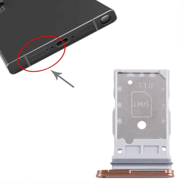 (Ny) För Samsung Galaxy S24 / S24+ 5G KOMPATIBEL SIM + SIM-kortfack Orange
