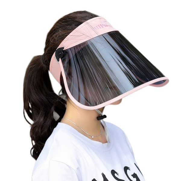 [2F]Visirmössa med HD-polariserade linser, UV-skydd, justerbart svettband, utomhus, golf, strand (rosa)