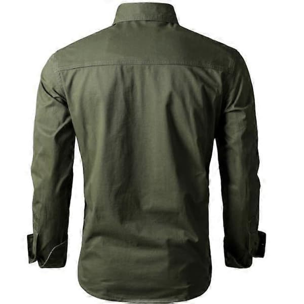 Långärmad arbetsskjorta för män (S-4XL) green L