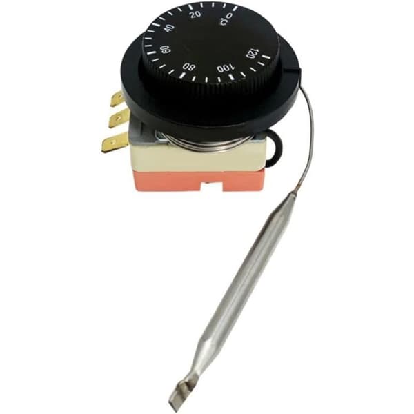 Mekanisk termostat 0-120°C - Integrert temperaturkontrollknapp