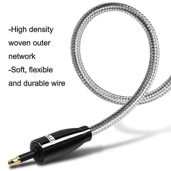 EMK QH4.0 Mini Toslink 3.5mm grensesnitt SPDIF optisk lydfiber, lengde: 15m Black