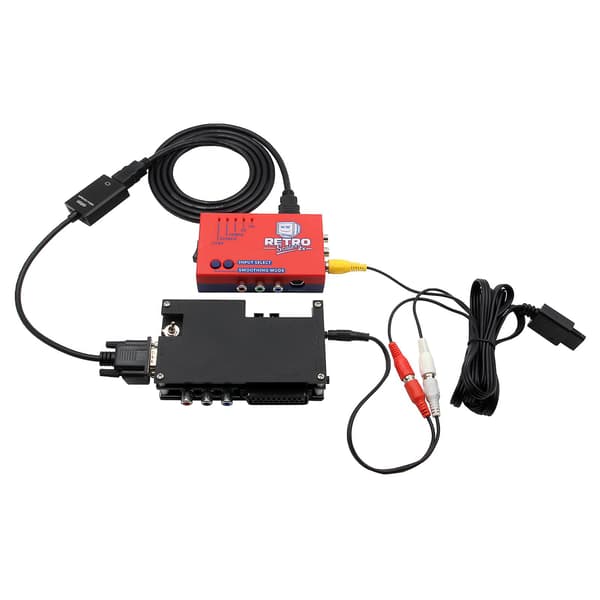 A/V til HDMI-kompatibel omformer og linjedobler for PS2-spillkonsoll rød/blå Red
