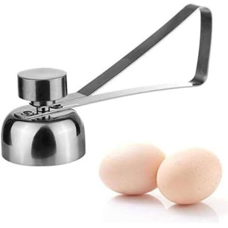 Eggeskallkutter, eggåpner, rå hardkokte egg, kjøkkenredskap, eggåpner, eggeskallkutter (dobbelthode)