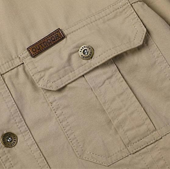Arbeidsskjorte med lange ermer for menn (S-4XL) Khaki M