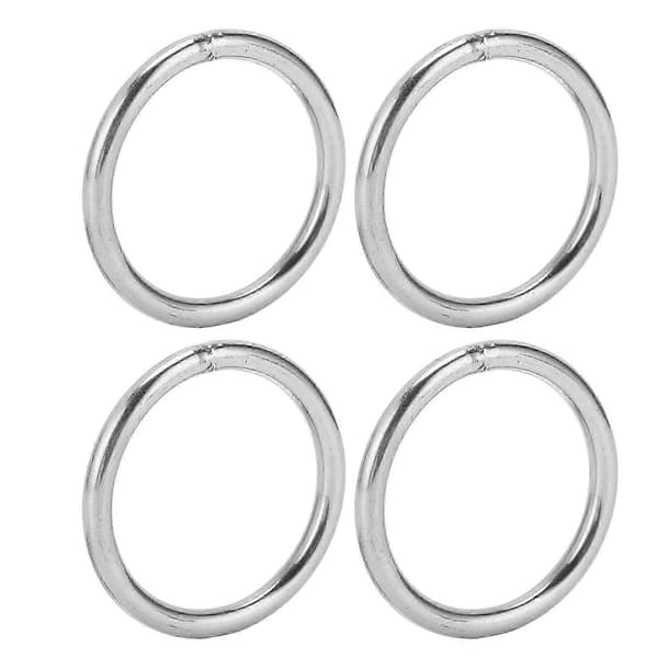 10 stk. sveisede runde ringer i rustfritt stål, multifunksjonelle, kompatible med campingbelterigg 4x40mm