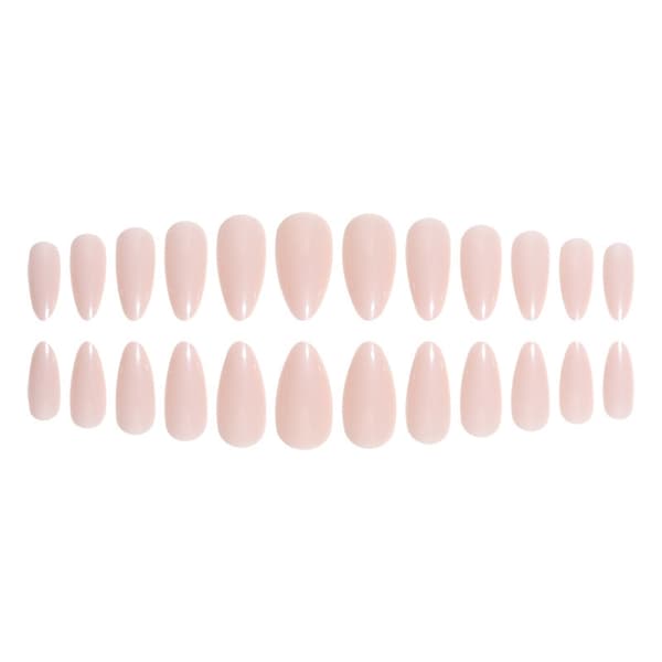 【2F】24st Nude Press On Nails Mandelformade Press On Nails Enfärgad Akrylnagel