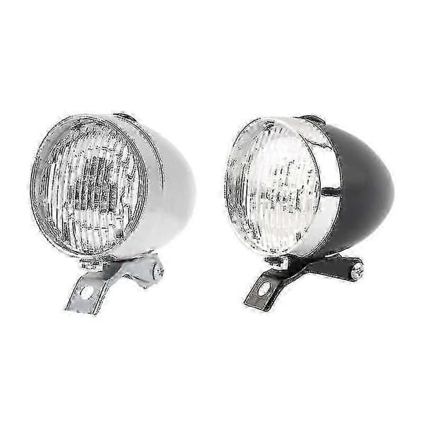 Sykkellys Retro Vintage Sykkel 3 LED Frontlys Silver