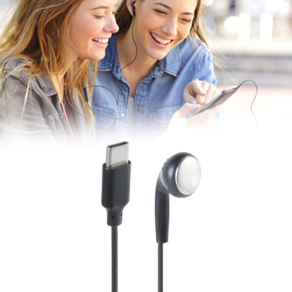 [2F]Enkel-sidig Mono Hörlur Mono Trådbundet Headset USB Typ C Hörlurar