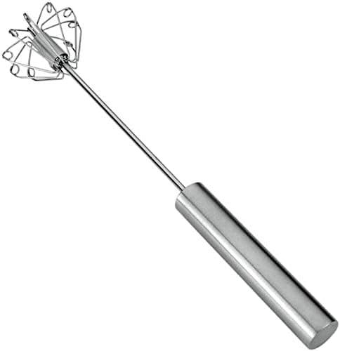 【2F】Roterande visp i rostfritt stål med tryckfunktion, 35 cm, stål, silver