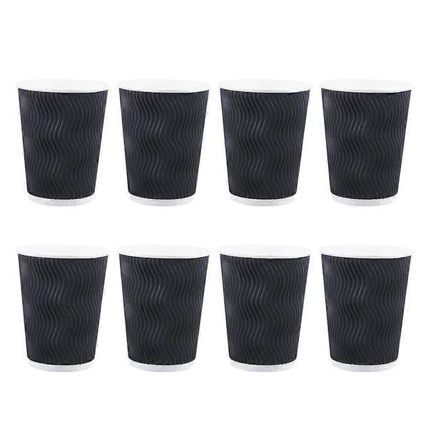 Ripple Isolerande Engångsmuggar för Dryck 8oz Svarta Hemmabruk Cateringfunktioner 50st
