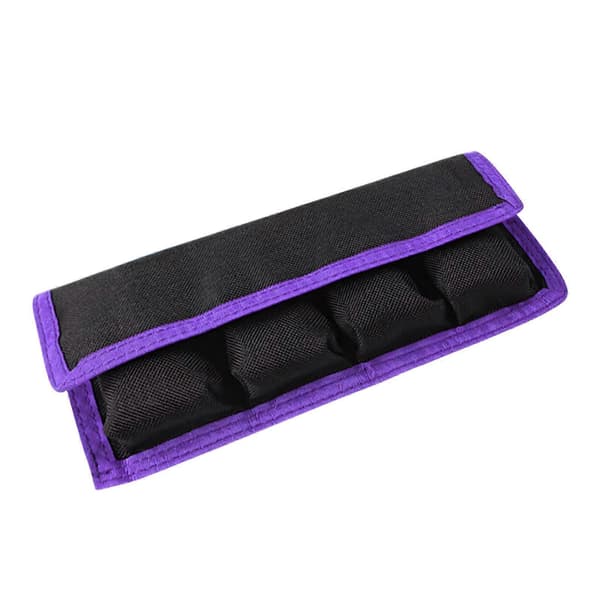 Rummelig batteri-organizer-pose med separate sektioner til sikker opbevaring af lithiumbatterier, lilla Purple