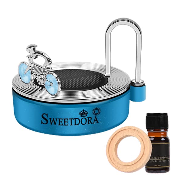 Bil Luftfräschare Solenergi Roterande Eterisk Olja Aromaterapi Diffusor Presenter Blue