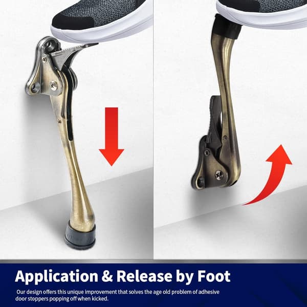 【2F】Kickdown dörrstopp - 17,5 cm - Dörrstoppshållare - Möbeltillbehör - Utomhusdörrstopp - Kick Down dörrstativ - Heig2F Justerbar
