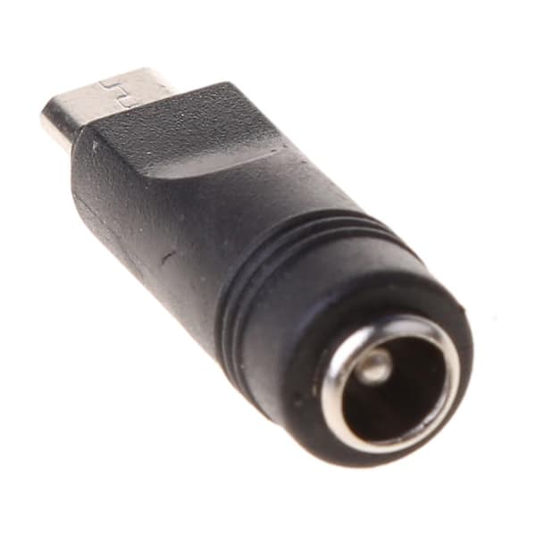 5 stk 5,5x2,1 mm hunnkontakt til mikro-USB hannplugg for DC strømkontaktadapter
